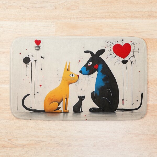 Item preview, Dog and Cat Inspired by Miró designed and sold by YoshiArtDesign.
