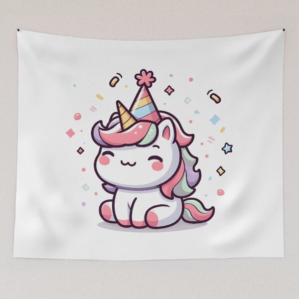 Item preview, Kawaii Adorable Unicorn: A Party Hat designed and sold by CanvasCutie.