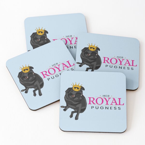 Item preview, Her Royal Pugness - Black Pug with Gold Crown Design designed and sold by Fun Funky Designs.