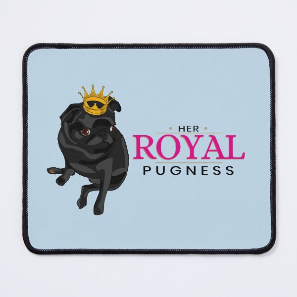 Item preview, Her Royal Pugness - Black Pug with Gold Crown Design designed and sold by Fun Funky Designs.