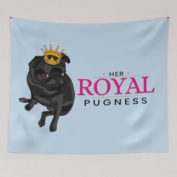 Item preview, Her Royal Pugness - Black Pug with Gold Crown Design designed and sold by Fun Funky Designs.
