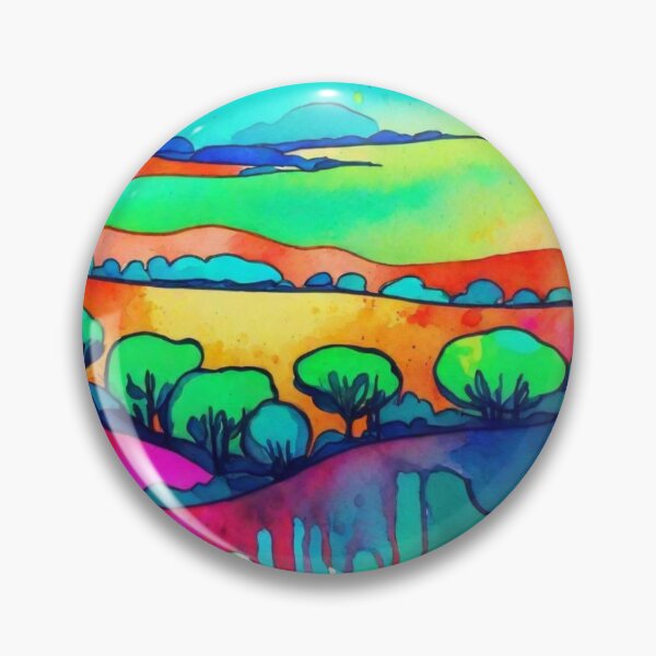 Item preview, Monet  abstract landscape in neon sky's done in watercolor exquisitely a masterpiece designed and sold by HancockArtisans.