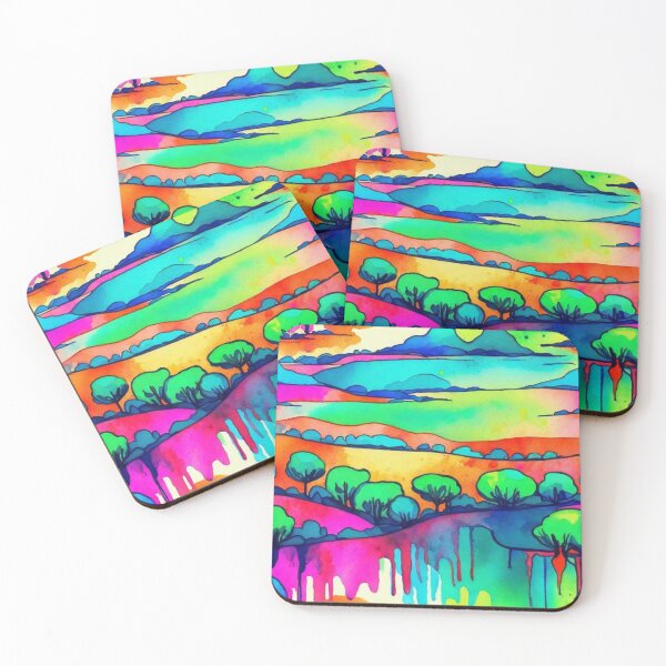 Item preview, Monet  abstract landscape in neon sky's done in watercolor exquisitely a masterpiece designed and sold by HancockArtisans.