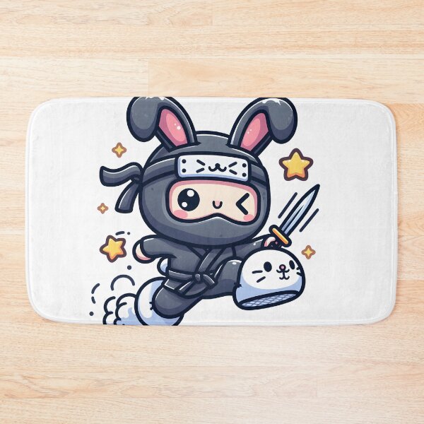 Item preview, Kawaii Ninja With Bunny Slippers designed and sold by CanvasCutie.