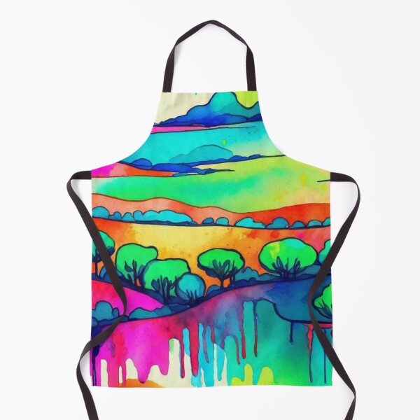 Item preview, Monet abstract landscape in neon sky's done in watercolor exquisitely a masterpiece designed and sold by HancockArtisans.