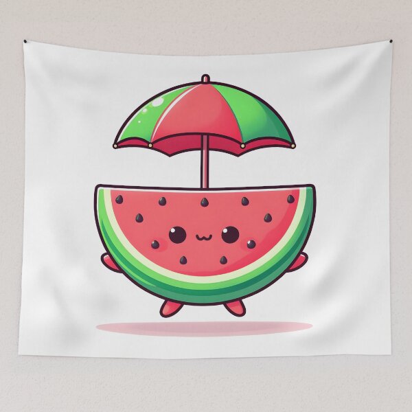 Item preview, Kawaii Watermelon With Tiny Umbrella designed and sold by CanvasCutie.