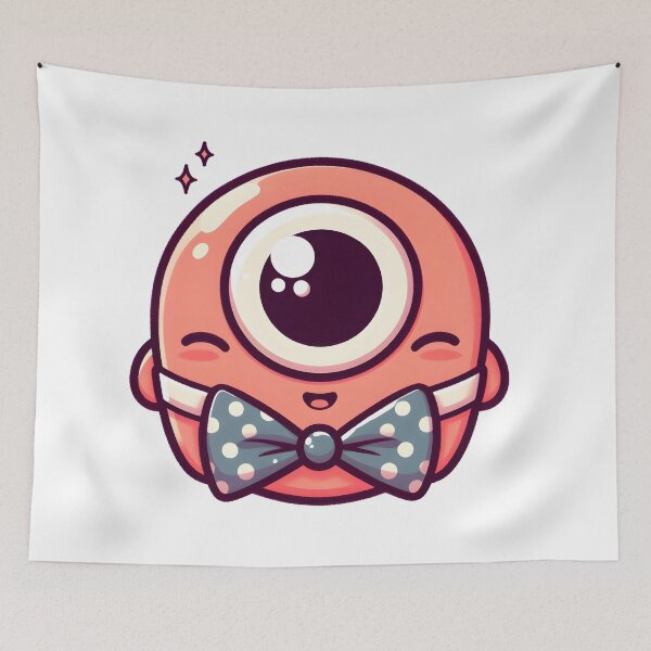 Item preview, Kawaii Darling Cyclops With Polka Dot Bowtie designed and sold by CanvasCutie.