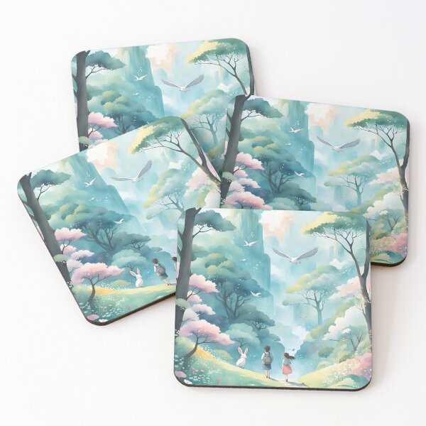 Artikelvorschau, Magische Fantasy Anime Frühlingslandschaft, Pink entworfen und verkauft von Prints and Lifestyle.