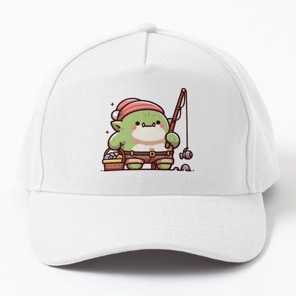 Vista previa del artículo con la obra «Ogro gordito kawaii: una caña de pescar», diseñado y vendido por CanvasCutie.