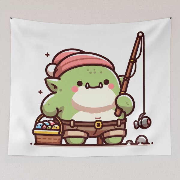 Item preview, Kawaii Chubby Ogre: A Fishing Rod designed and sold by CanvasCutie.