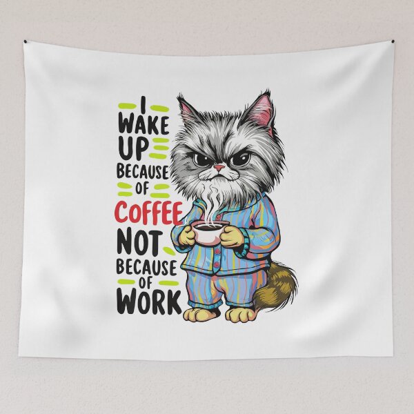 Item preview, I wake up because of coffee designed and sold by Angry Swan Designs.