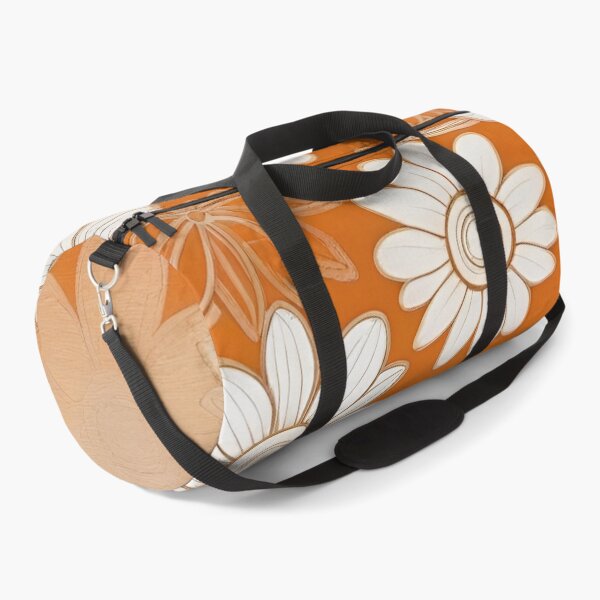 Artikelvorschau, RogerPattern – „Burst of Vitality: Weiße Blumen auf Orange“ entworfen und verkauft von RogerPattern.