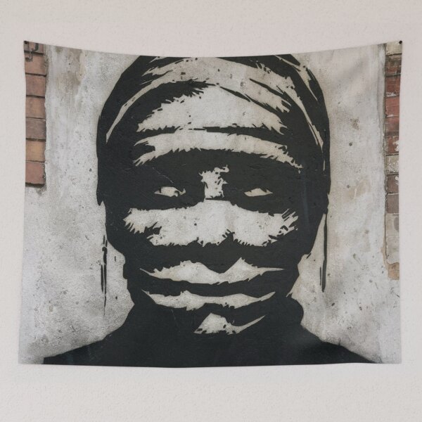 Item preview, Masked Man Stencil Graffiti designed and sold by Bomax121.