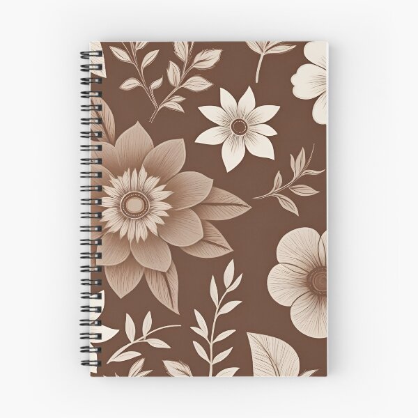 Item preview, RogerPattern - "Tranquil Harmony: Soft White Flowers on Brown" designed and sold by RogerPattern.