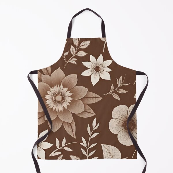Item preview, RogerPattern - "Tranquil Harmony: Soft White Flowers on Brown" designed and sold by RogerPattern.