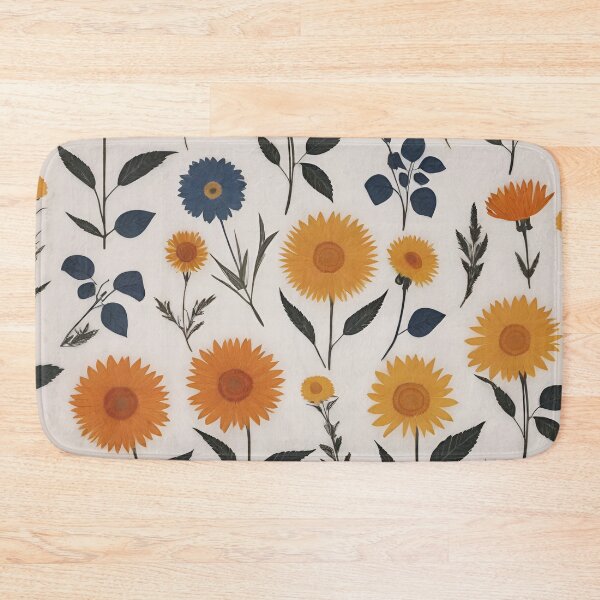 Item preview, RogerPattern - "Singular Beauty: Yellow and Blue Floral Elegance" designed and sold by RogerPattern.