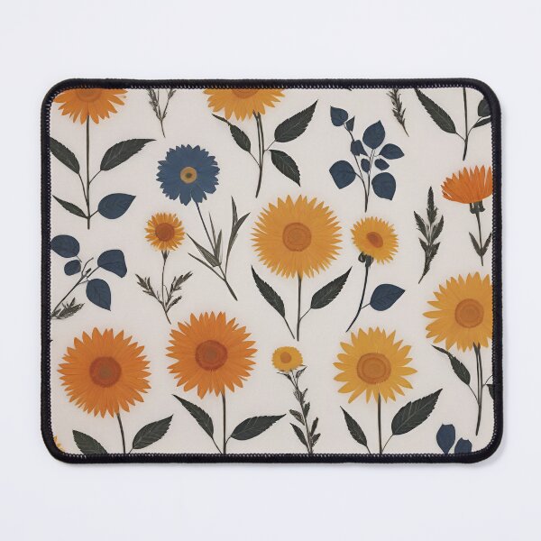 Item preview, RogerPattern - "Singular Beauty: Yellow and Blue Floral Elegance" designed and sold by RogerPattern.