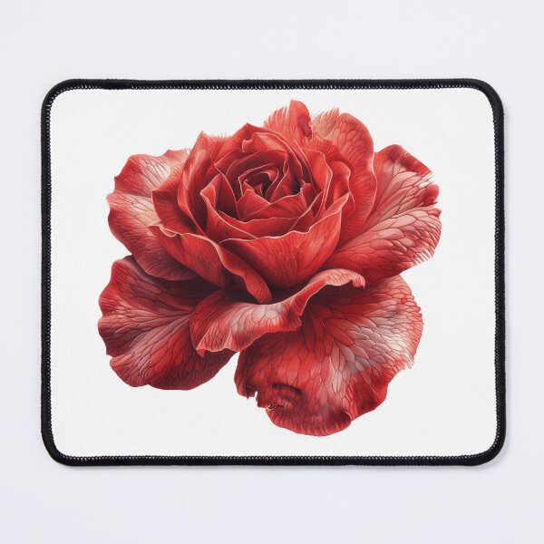 Item preview, "Blooming beauty - close-up of delicate details of red rose on white background" designed and sold by SBD-Shop.