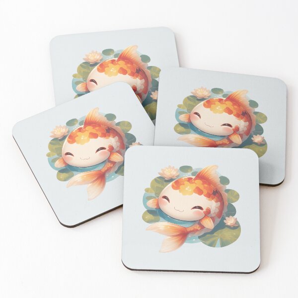 Item preview, Cute Kawaii Happy Koi Fish Carp designed and sold by CozyKawaiiArt.
