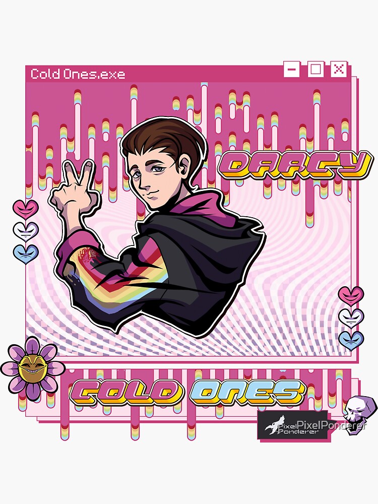 Thumbnail 3 of 3, Sticker, Cold Ones : Darcy designed and sold by PixelPonderer.