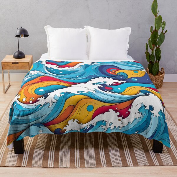 Item preview, Japanese Ocean Waves seamless pattern retro anime design  designed and sold by BorgSpareParts.