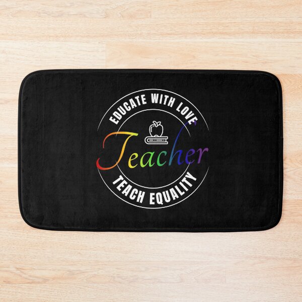 Item preview, Educate With Love, teach Equality, Teacher Slogan, Rainbow Text, LGBTQ+ Teacher Tees, Pride Festival Tees, Positive Slogan Tees,  Back to school tees teacher, designed and sold by PrideBeProud.