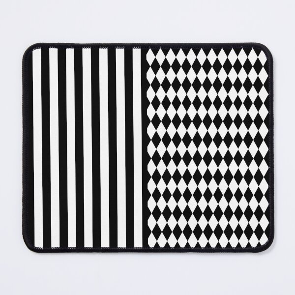 Item preview, Black and White Harlequin Diamonds and Stripes designed and sold by HotHibiscus.