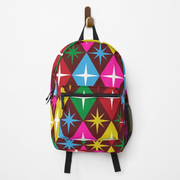 Item preview, Colorful Retro Starbursts on Harlequin Diamonds Pattern in Red, Yellow, Green and blue designed and sold by Yasminepatterns .