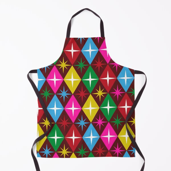 Item preview, Colorful Retro Starbursts on Harlequin Diamonds Pattern in Red, Yellow, Green and blue designed and sold by Yasminepatterns .