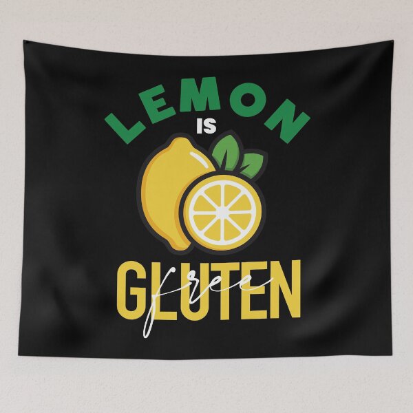 Item preview, "Lemon is Gluten-free" dark mode t shirt design series  designed and sold by MyGluteesFree77.