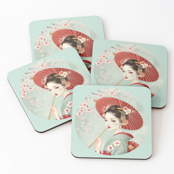Item preview, Japanese Maiko Holding Red Umbrella designed and sold by kansaikate.