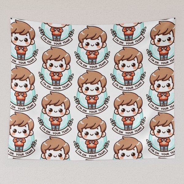Item preview, I'M ON YOUR TEAM!: Colorful Cheerleader Boy Illustration designed and sold by SplashTastic.