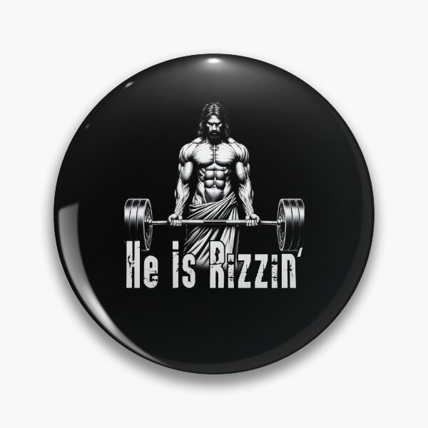 Item preview, He is Rizzin Jesus Weightlifting Gym Muscles Christian designed and sold by MTRBSK11.
