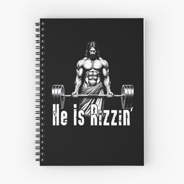 Item preview, He is Rizzin Jesus Weightlifting Gym Muscles Christian designed and sold by MTRBSK11.