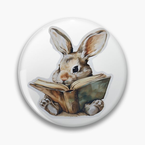 Item preview, Cute rabbit reading book retro children illustration designed and sold by AngelinaBezm.