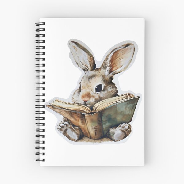 Item preview, Cute rabbit reading book retro children illustration designed and sold by AngelinaBezm.
