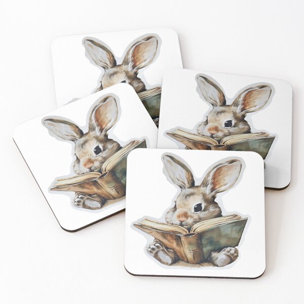 Item preview, Cute rabbit reading book retro children illustration designed and sold by Anbe_design.