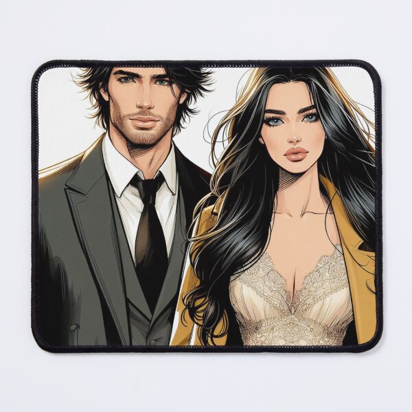 Item preview, Chet Abernathy and Valerie Mabel - Fashion Drawing - Character Art designed and sold by AmberRoseWrites.