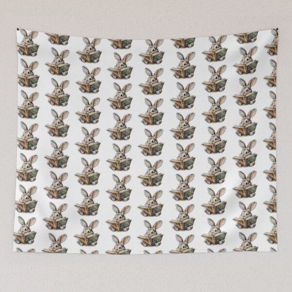 Item preview, Cute rabbit reading book retro children illustration designed and sold by Anbe_design.