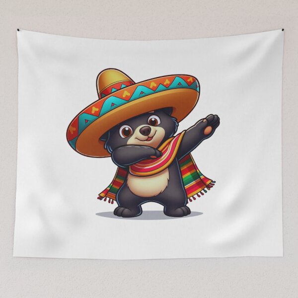 Item preview, Mexican Black Bear Dabbing Mexican Poncho Cinco de Mayo Boys Men Dab designed and sold by KAYDEE01212 ✨.