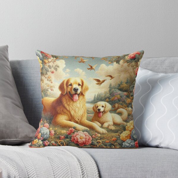 Item preview, Golden Retriver y cachorro Goldie designed and sold by Illuministique.