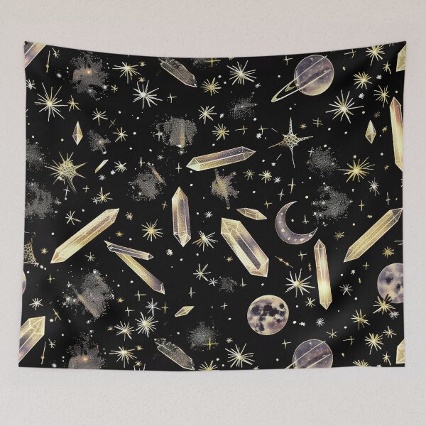 Item preview, Stellar Crystals Cosmic Dreamscape - Shining in Darkness designed and sold by Gourmet Neko Art | .
