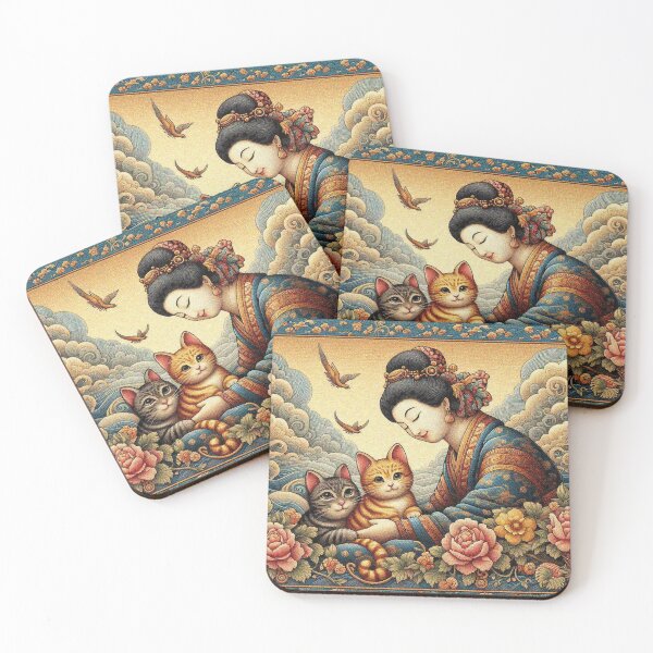Item preview, Madre humana y gatitos bebés designed and sold by Illuministique.