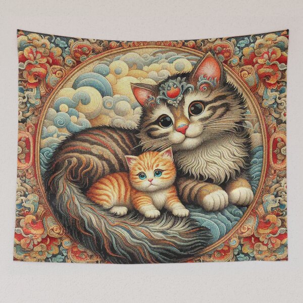 Item preview, Hermosa mamá gata y bebé Ginger Kitty designed and sold by Illuministique.