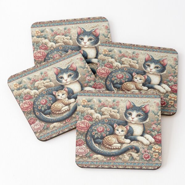 Item preview, Madre Flor Gato y Gatito en el Jardín de Flores designed and sold by Illuministique.