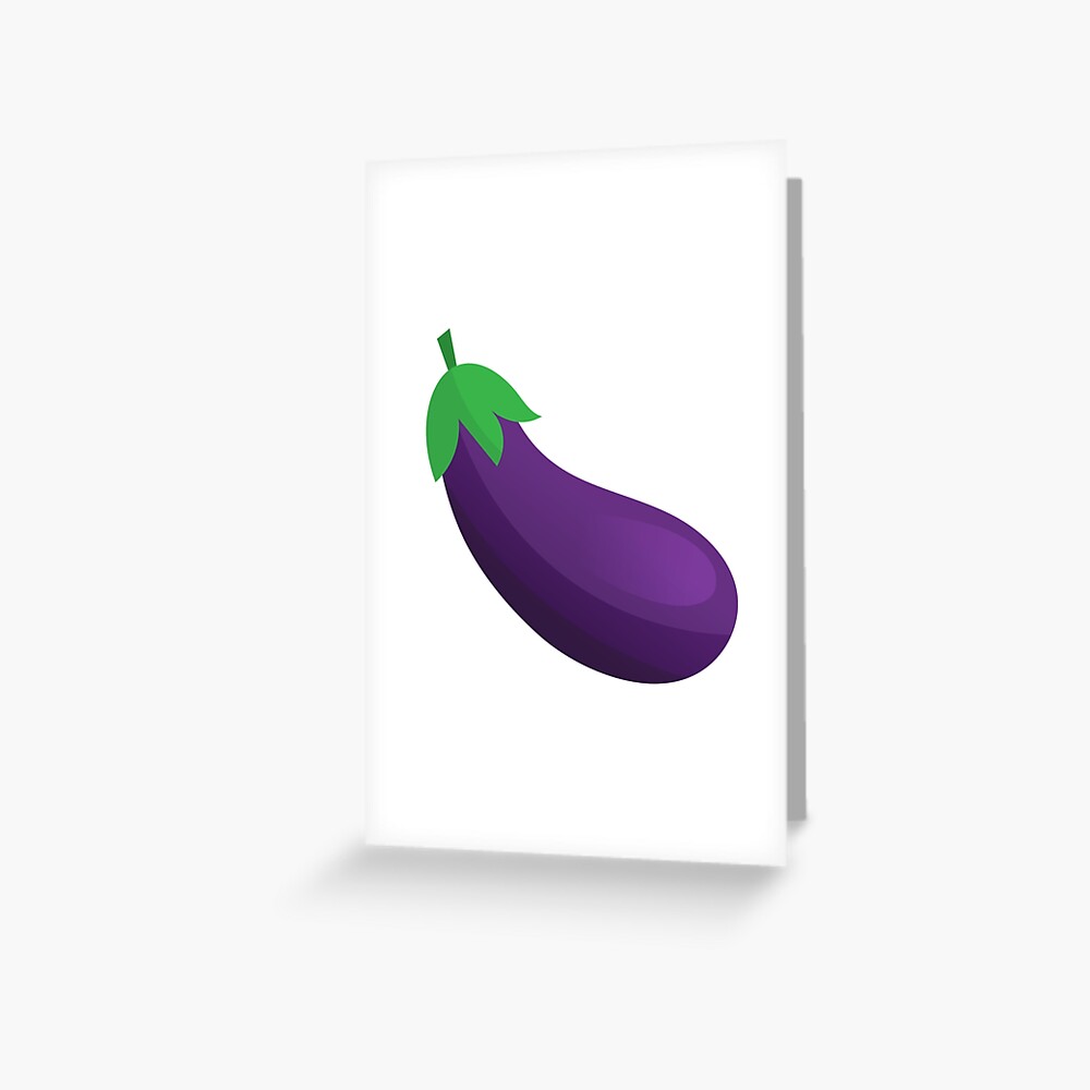 "Eggplant Emoji" Greeting Card by lunadogmylee Redbubble