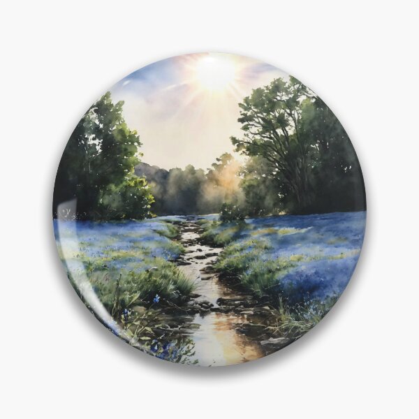 Item preview, Fishing Creek Watercolor  - Trees and a Stream designed and sold by AmberRoseWrites.