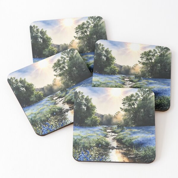 Item preview, Fishing Creek Watercolor  - Trees and a Stream designed and sold by AmberRoseWrites.