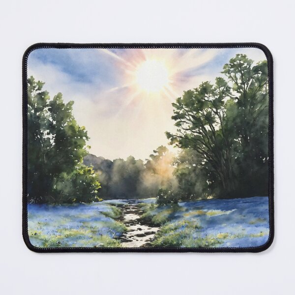 Item preview, Fishing Creek Watercolor - Trees and a Stream designed and sold by AmberRoseWrites.