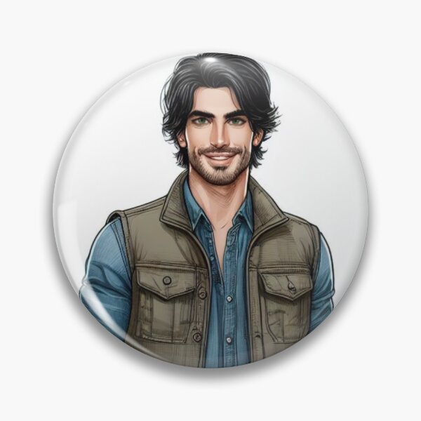 Item preview, Chet Abernathy Camping Vest - Fashion Drawing - Character Art designed and sold by AmberRoseWrites.